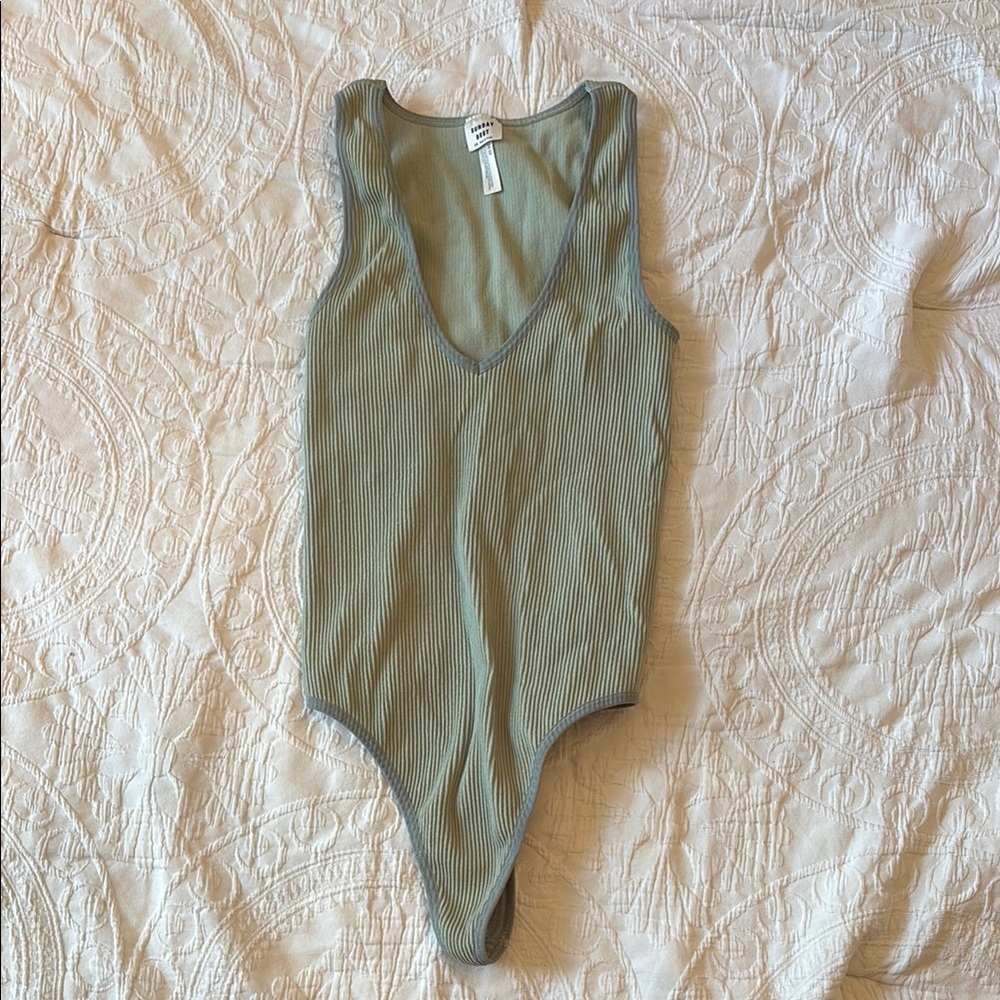 Sunday Best Green Bodysuit One Piece with Halter Neckline